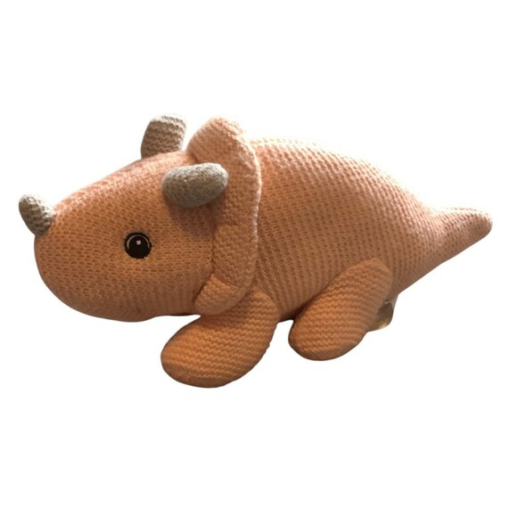 Knitted Triceratops Dinosaur Plush Cuddly Stuffed Animal Spark Create Imagine 12 - Picture 2 of 8